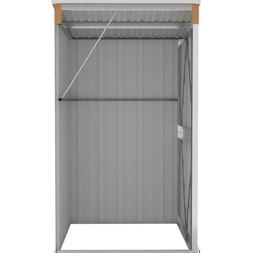 vidaXL Cobertizo jardín pared acero galvanizado marrón 118x100x178 cm Marrón Outlet