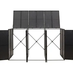 vidaXL Productos Del Hogar-Cobertizo para 3 contenedores de basura ratán PE 207x80x117 cm