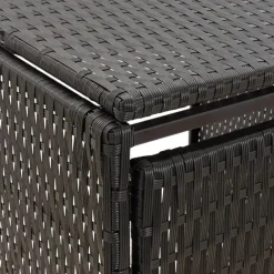 vidaXL Productos Del Hogar-Cobertizo para 3 contenedores de basura ratán PE 207x80x117 cm