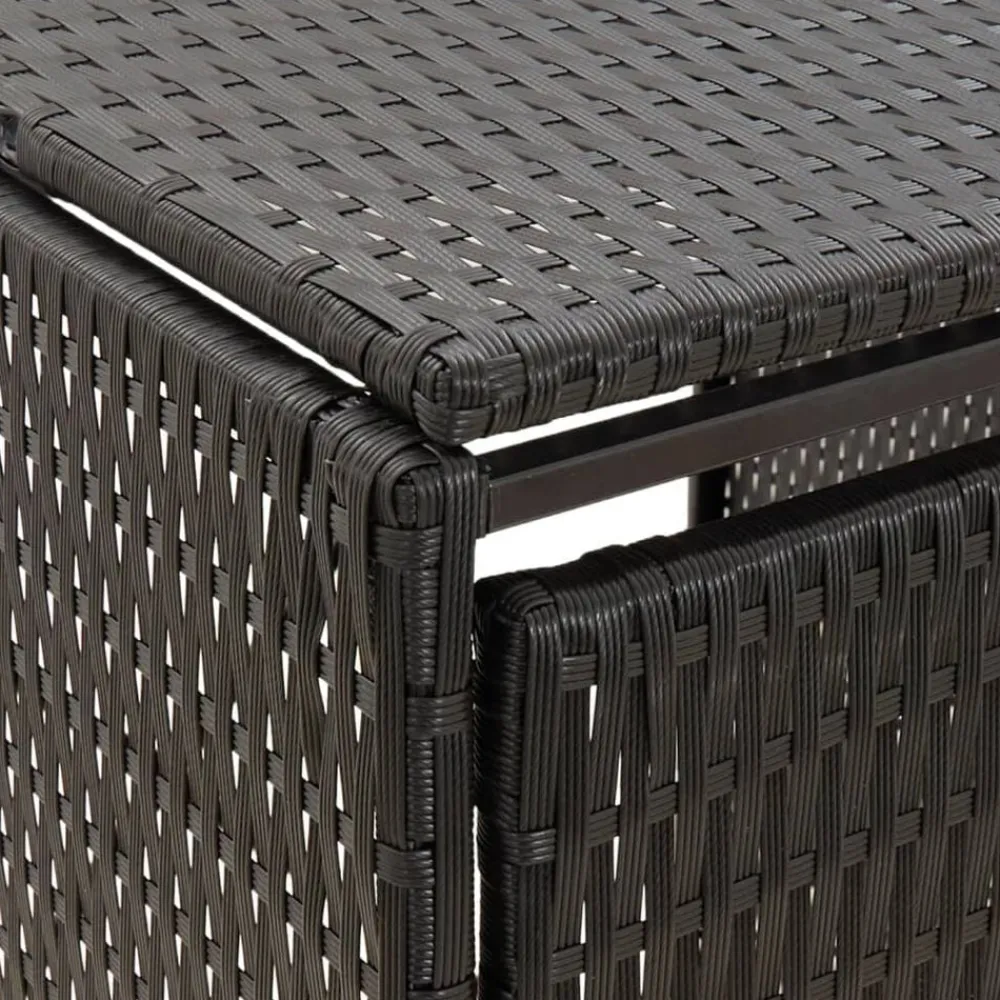 vidaXL Productos Del Hogar-Cobertizo para 3 contenedores de basura ratán PE 207x80x117 cm
