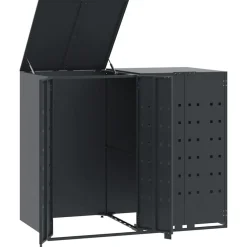 vidaXL Productos Del Hogar-Cobertizo para 2 cubos de basura acero 138x79x117 cm