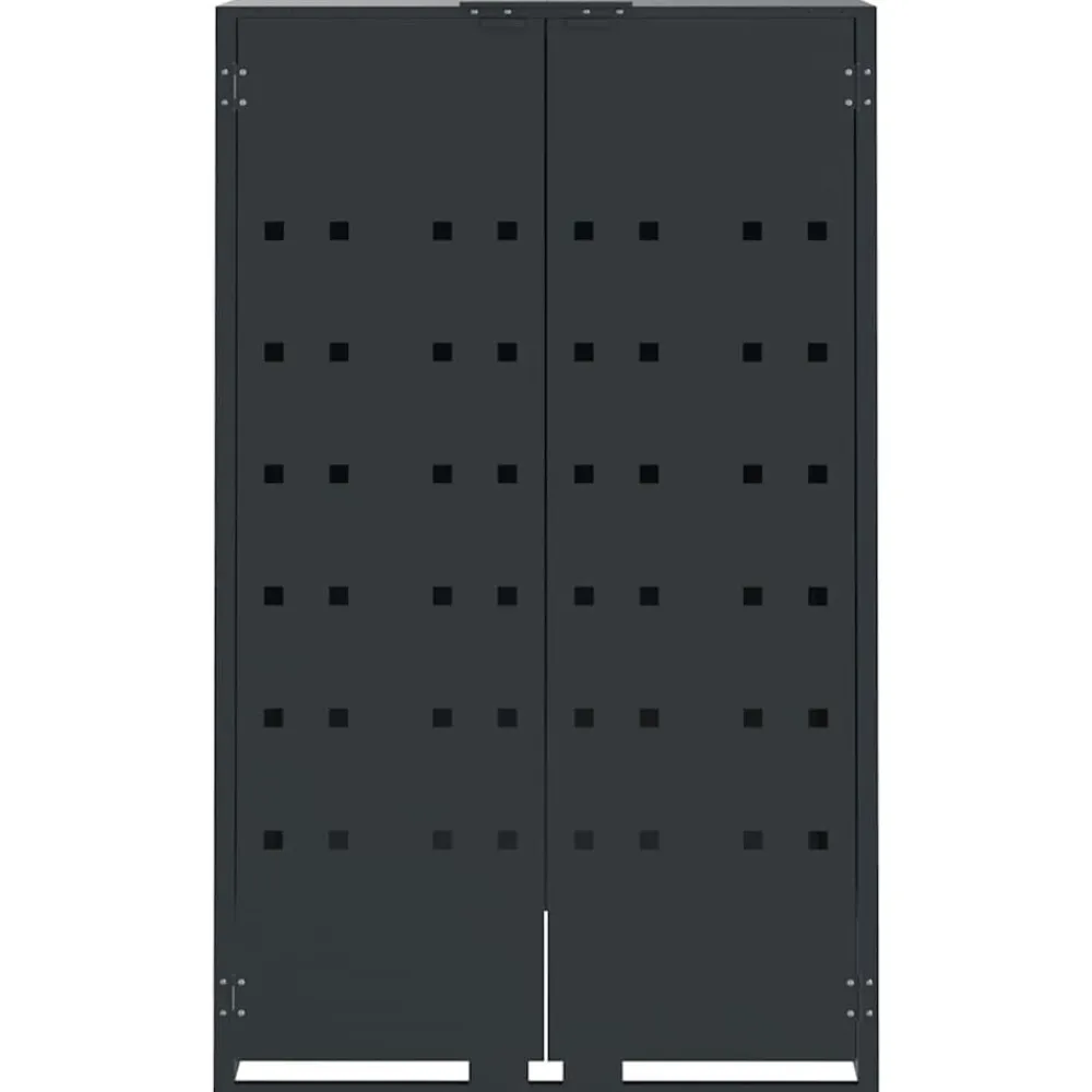 vidaXL Cobertizo para 4 cubos de basura acero 276x79x117 cm Antracita Hot
