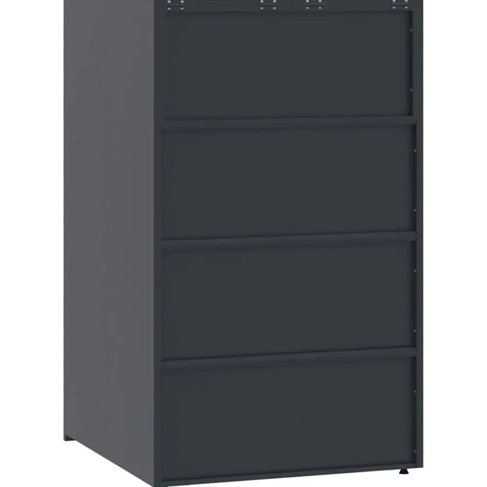 vidaXL Cobertizo para 4 cubos de basura acero 276x79x117 cm Antracita Hot