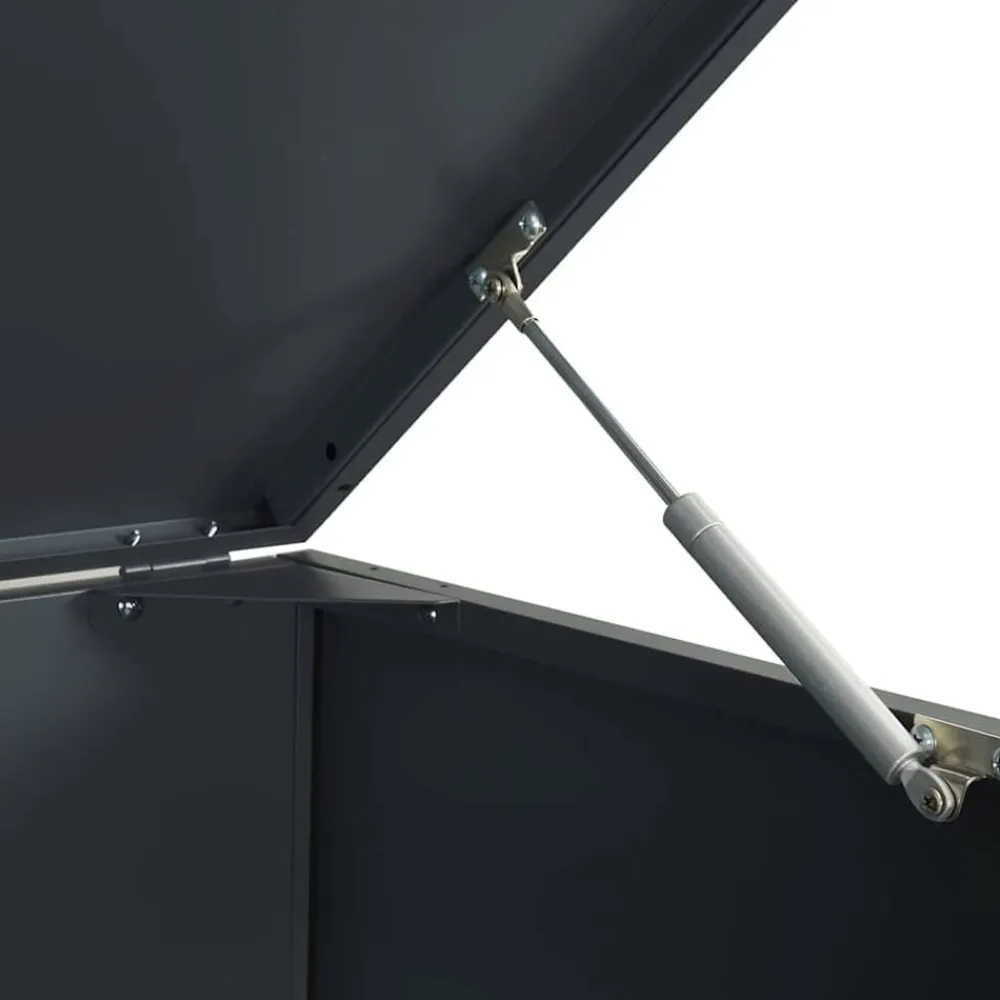 vidaXL Cobertizo para 4 cubos de basura acero 276x79x117 cm Antracita Hot