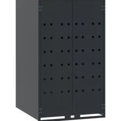 vidaXL Cobertizo para 6 cubos de basura acero 414x79x117 cm Antracita Clearance