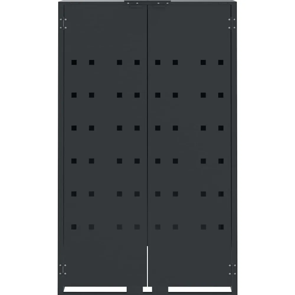 vidaXL Cobertizo para 6 cubos de basura acero 414x79x117 cm Antracita Clearance