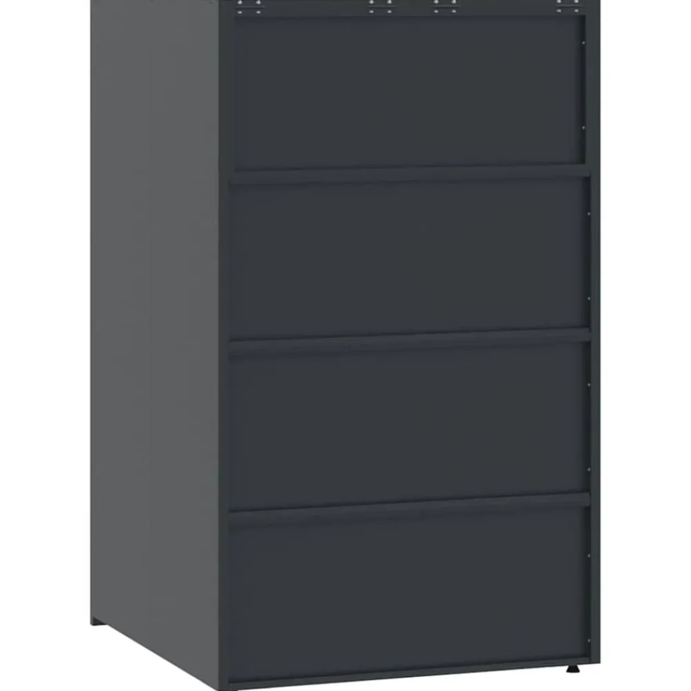 vidaXL Cobertizo para 6 cubos de basura acero 414x79x117 cm Antracita Clearance