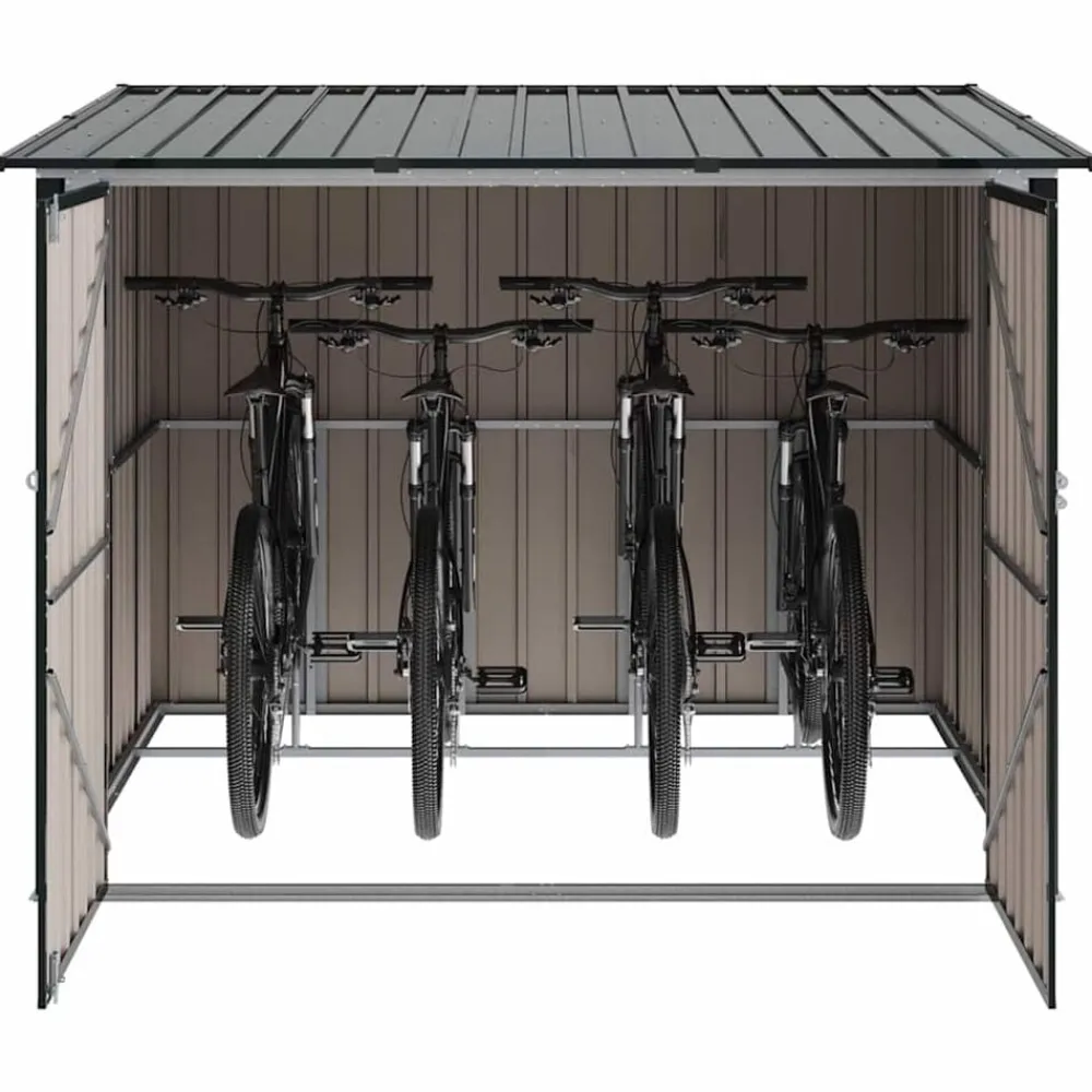 vidaXL Cobertizo para bicicletas 3 pcs 216 x 207 x 158 cm Antracita