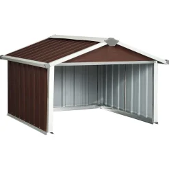 vidaXL Cobertizo para cortacésped acero galvanizado marrón 92x97x63 cm Marr&oacute;n Clearance
