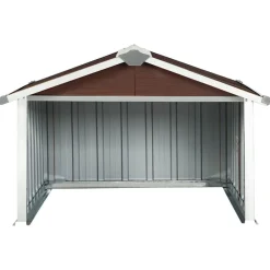 vidaXL Cobertizo para cortacésped acero galvanizado marrón 92x97x63 cm Marr&oacute;n Clearance