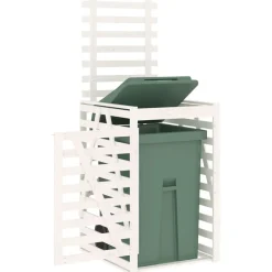 vidaXL Productos Del Hogar-Cobertizo para cubos de basura madera 84x90x128,5cm