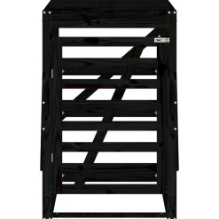 vidaXL Cobertizo para cubos de basura madera 84x90x128,5 cm Pino negro Sale