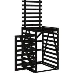 vidaXL Cobertizo para cubos de basura madera 84x90x128,5 cm Pino negro Sale