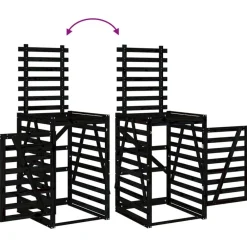 vidaXL Cobertizo para cubos de basura madera 84x90x128,5 cm Pino negro Sale