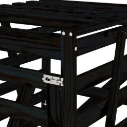vidaXL Cobertizo para cubos de basura madera 84x90x128,5 cm Pino negro Sale