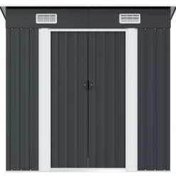 vidaXL Jardín-Cobertizo para jardín de acero gris