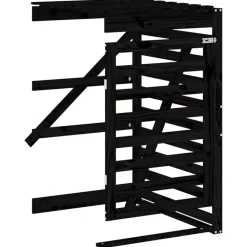 vidaXL Productos Del Hogar-Cobertizo triple para cubos de basura madera maciza