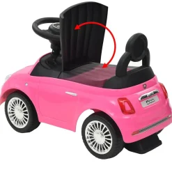 vidaXL Coche correpasillos Fiat 500 Rosa