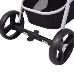 Niños vidaXL Transporte De Bebés-Cochecito de bebé 3 en 1 y negro aluminio