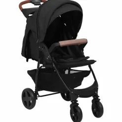 Niños vidaXL Transporte De Bebés-Cochecito de bebé 3 en 1 de acero gris