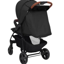 Niños vidaXL Transporte De Bebés-Cochecito de bebé 3 en 1 de acero gris