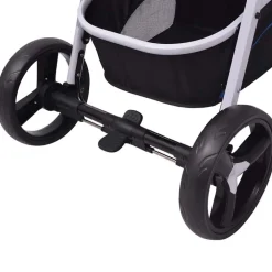 Niños vidaXL Transporte De Bebés-Cochecito de bebé 3 en 1 y negro aluminio