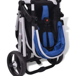 Niños vidaXL Transporte De Bebés-Cochecito de bebé 3 en 1 y negro aluminio