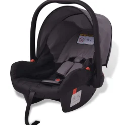 Niños vidaXL Transporte De Bebés-Cochecito de bebé 3 en 1 y negro aluminio