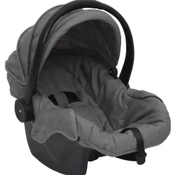 vidaXL Cochecito de bebé 3 en 1 de acero y negro Gris claro Clearance