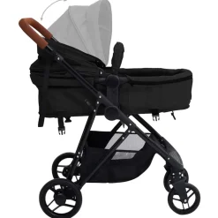 vidaXL Cochecito de bebé 3 en 1 de acero gris y negro Antracita Outlet
