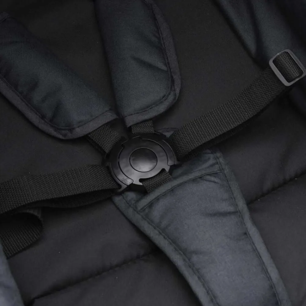 Niños vidaXL Transporte De Bebés-Cochecito de bebé 2 en 1 de acero gris y negro