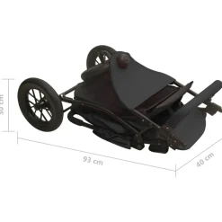 Niños vidaXL Transporte De Bebés-Cochecito de bebé de acero gris