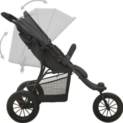 Niños vidaXL Transporte De Bebés-Cochecito de bebé de acero gris