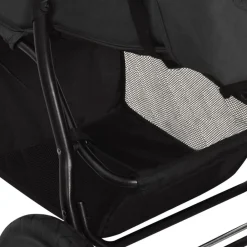 Niños vidaXL Transporte De Bebés-Cochecito de bebé de acero gris