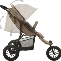 Niños vidaXL Transporte De Bebés-Cochecito de bebé de acero gris taupe
