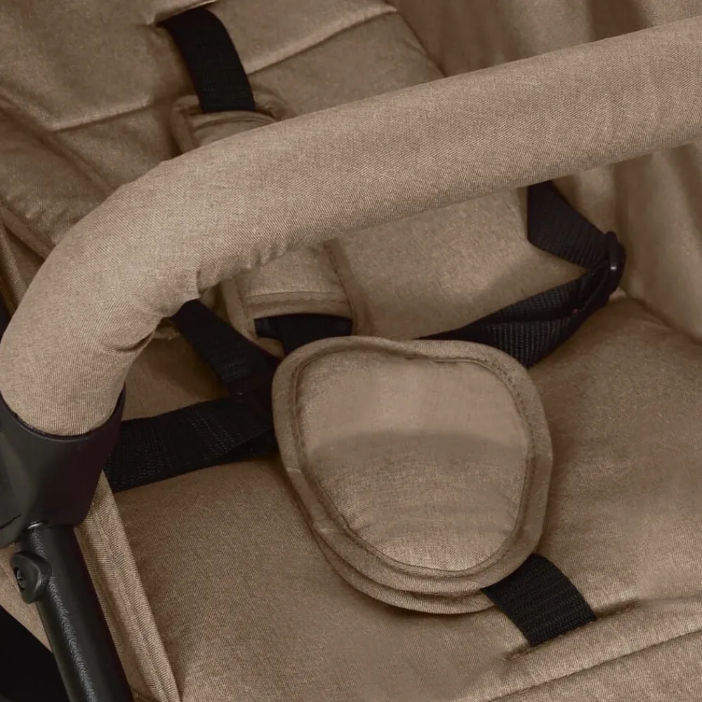 Niños vidaXL Transporte De Bebés-Cochecito de bebé de acero gris taupe