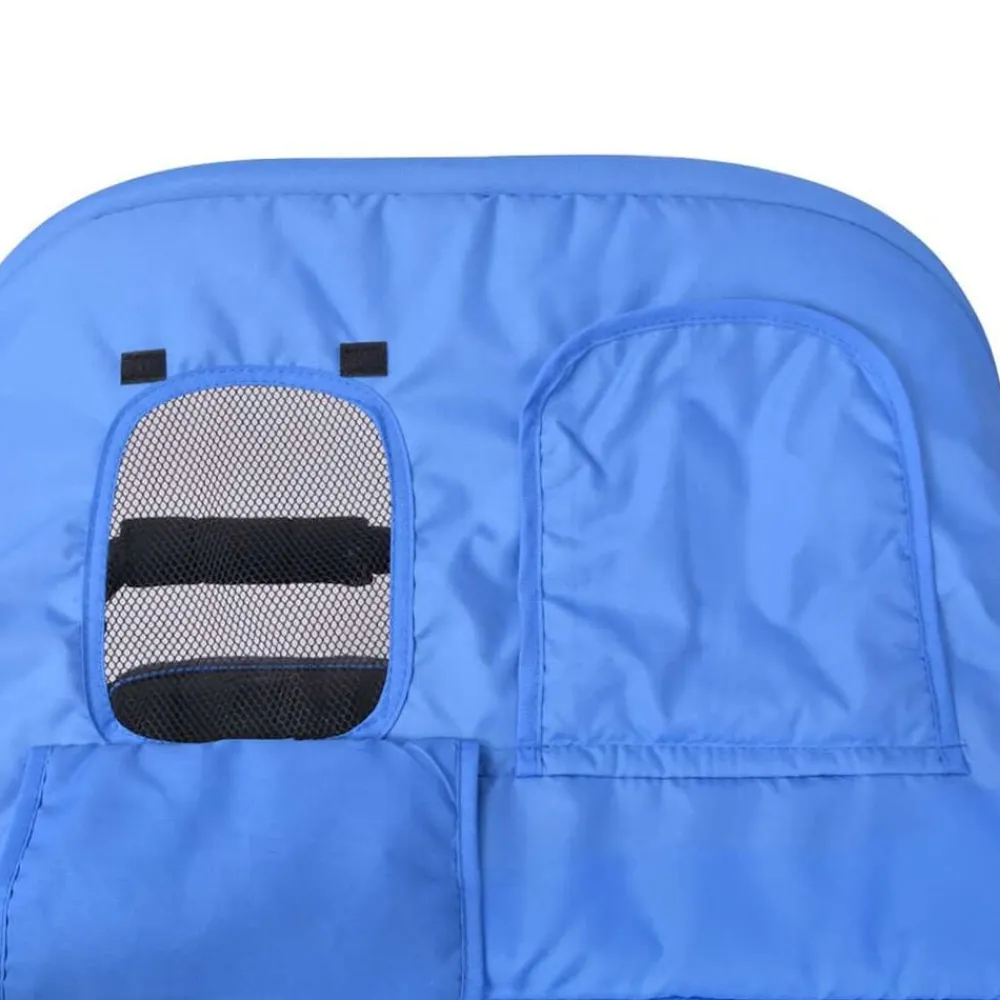 vidaXL Cochecito gemelar de acero y negro Azul