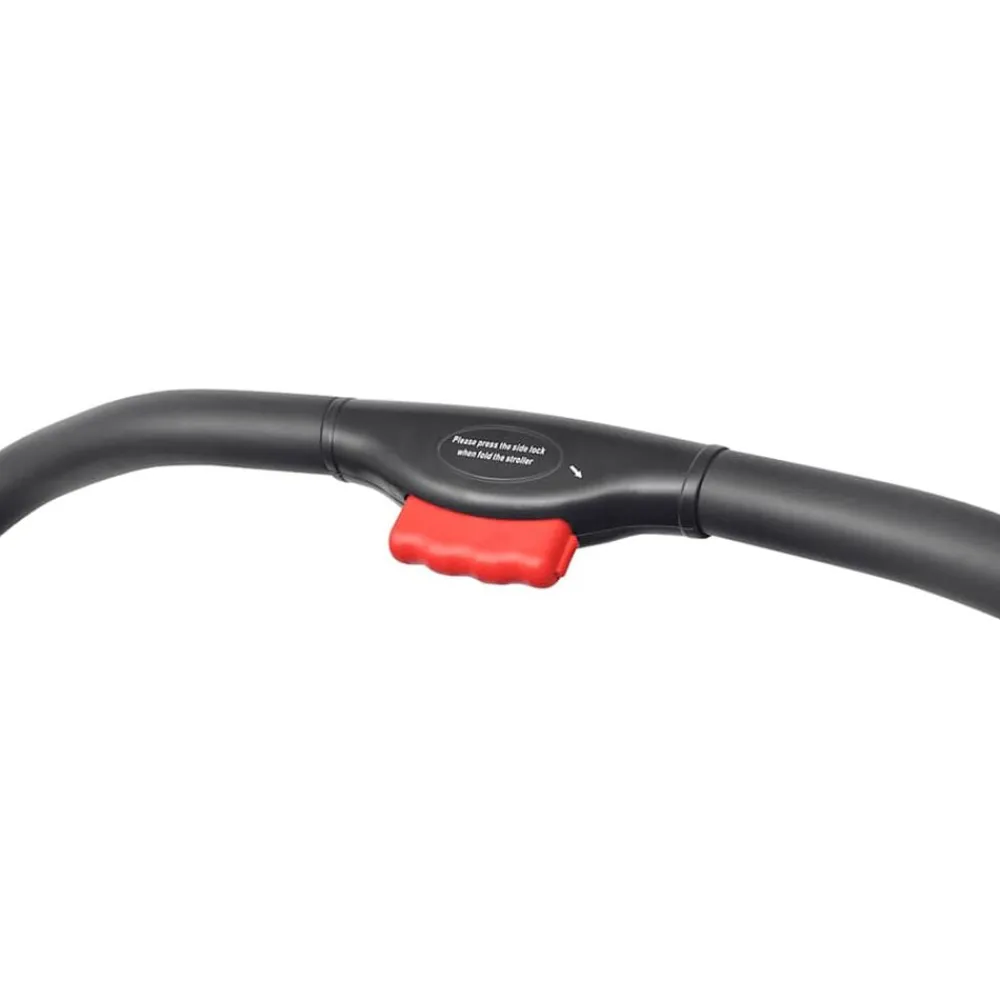 vidaXL Cochecito gemelar de acero y negro Gris Hot