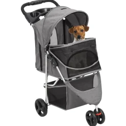 vidaXL Cochecito para perros plegable tela oxford 80x46x98 cm Gris Hot