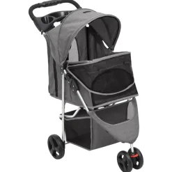 vidaXL Cochecito para perros plegable tela oxford 80x46x98 cm Gris Hot