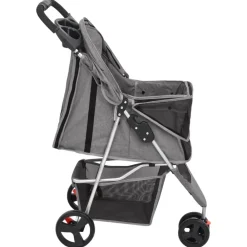 vidaXL Cochecito para perros plegable tela oxford 80x46x98 cm Gris Hot