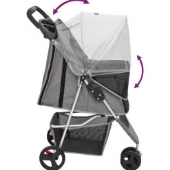 vidaXL Cochecito para perros plegable tela oxford 80x46x98 cm Gris Hot
