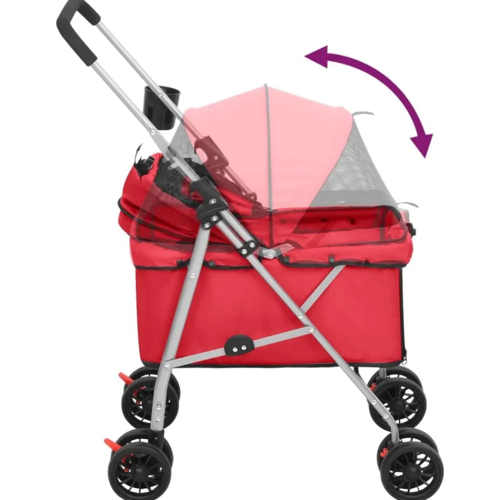 vidaXL Productos Para Mascotas-Cochecito para perros plegable tela oxford 76x50x100 cm