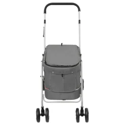 vidaXL Cochecito para perros plegable tela lino 100x49x96 cm Gris Online