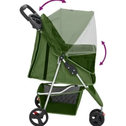 vidaXL Productos Para Mascotas-Cochecito para perros plegable tela oxford 80x46x98 cm