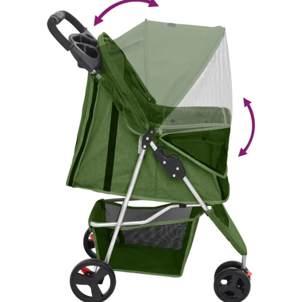 vidaXL Productos Para Mascotas-Cochecito para perros plegable tela oxford 80x46x98 cm