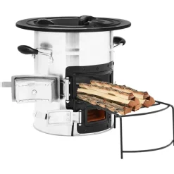vidaXL Chimeneas-Cocina leña camping acero inoxidable 51,5x35x30,5 cm