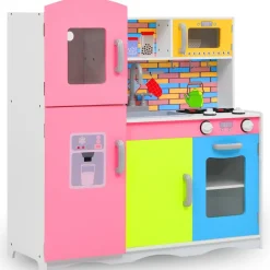 vidaXL Juguetes-Cocinita de juguete MDF multicolor 80x30x85 cm