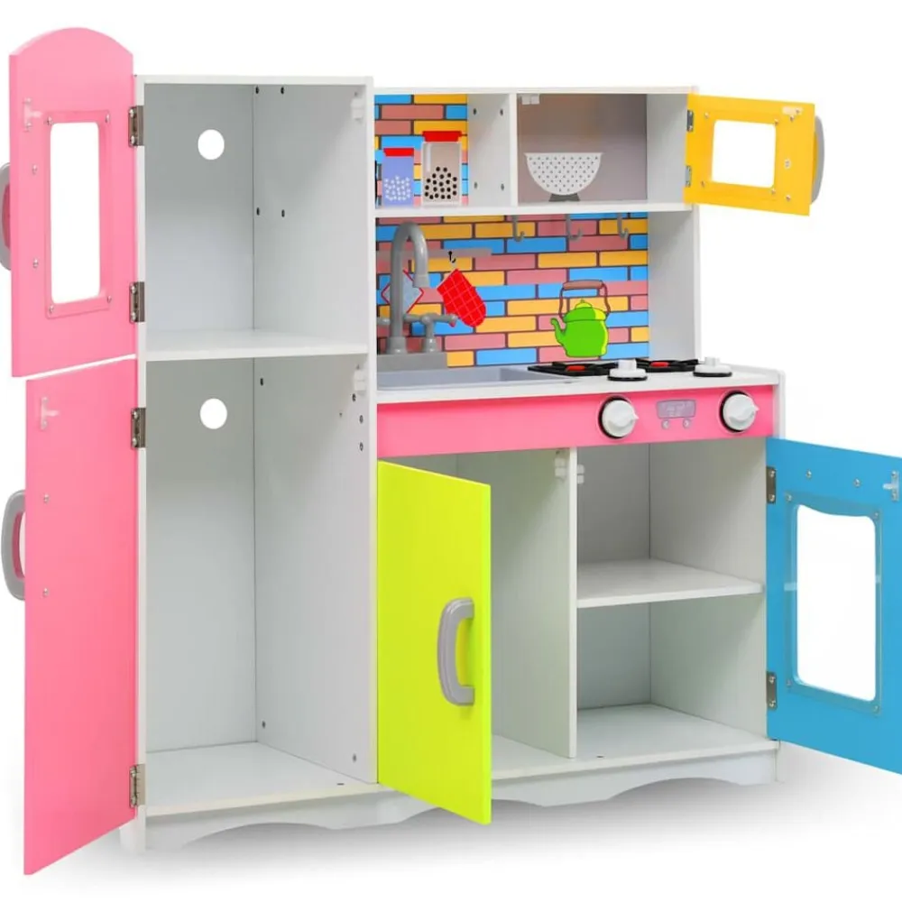 vidaXL Juguetes-Cocinita de juguete MDF multicolor 80x30x85 cm