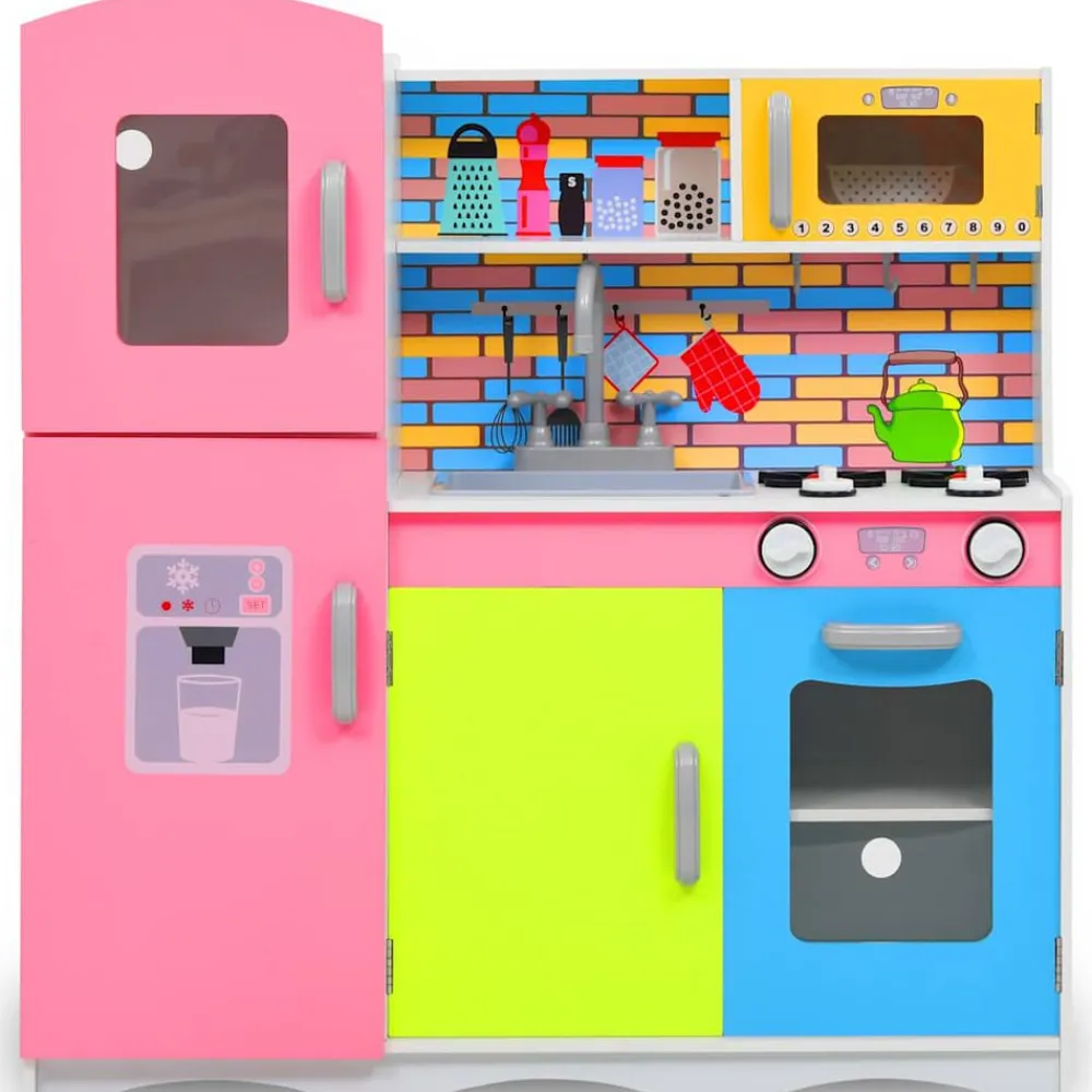 vidaXL Juguetes-Cocinita de juguete MDF multicolor 80x30x85 cm